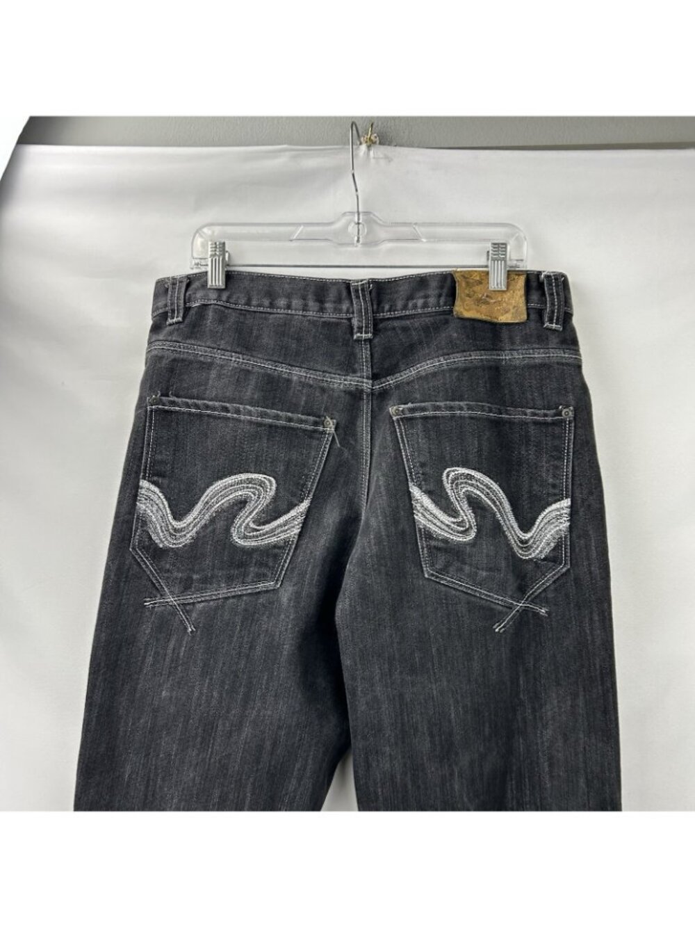Southpole Jeans 36x32 Black Denim Baggy Wide Leg Relaxed Y2K Skater Hip Hop - Picture 11 of 16